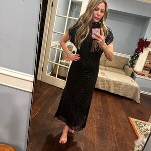 - Vintage beaded evening gown, great gatsby style